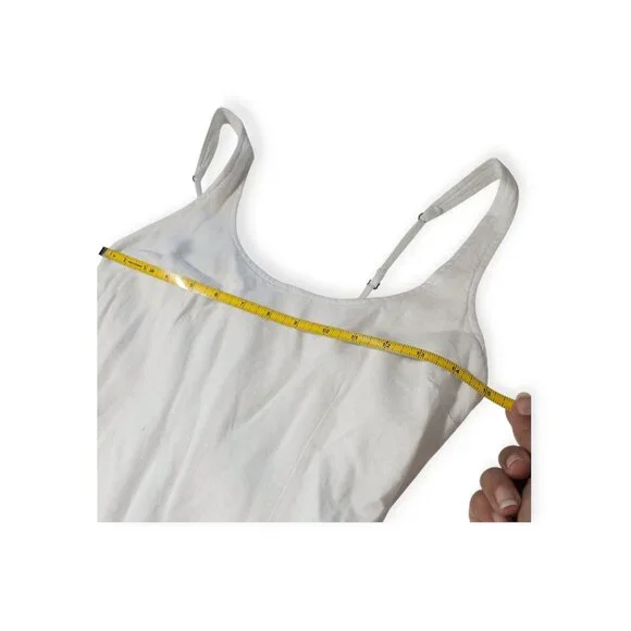 Abercrombie and Fitch White Thin Strap Dress SZ XS Tie Waist Bridal Mini - Picture 5 of 10